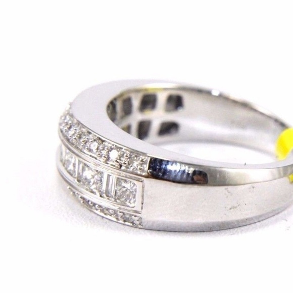 Princess Diamond Ring Band w/Accents 14k WG .90Ct